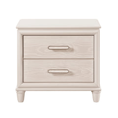 Modern Glam Style Two-Drawer Nightstand with USB ports Wooden Bedroom Furniture 1pc Bedside Cabinet