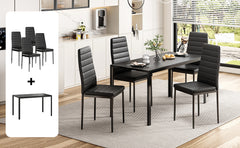 Dining Table for 4-6 Person,47" Rectangular Wooden Dining Table Top and Metal Frame for Home Kitchen Dining Desk