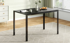 Dining Table for 4-6 Person,47" Rectangular Wooden Dining Table Top and Metal Frame for Home Kitchen Dining Desk