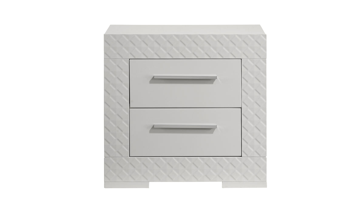 Blanca Modern Style 2-Drawer Night stand Made with Wood in White