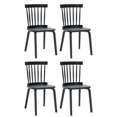 Windsor Dining Chairs Set of 4,Wood Farmhouse Spindle Back, Widen Seat, Mid-Century Modern French Country Style, for Living Room Restaurant, Black
