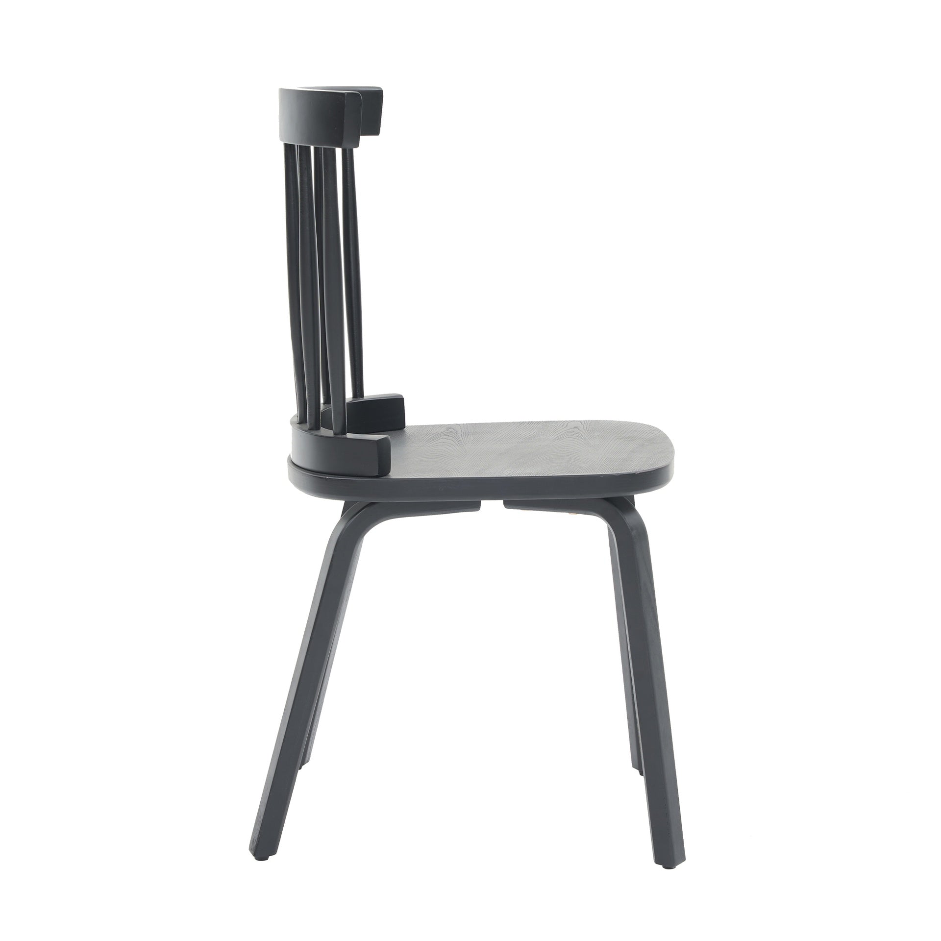 Windsor Dining Chairs Set of 4,Wood Farmhouse Spindle Back, Widen Seat, Mid-Century Modern French Country Style, for Living Room Restaurant, Black
