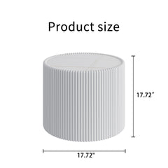 Light Sintered stone Top Cylinder Shape Leather Coffee modern Sofa Table for Living Room furniture (Each tabletop has a unique gold pattern)