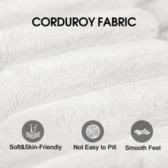 Cloud Sofa,Corduroy Fabric,Deep Seat Couches,Double-layer design,Removable  Cushion,No Assembly, DIY Combination for Living room, Bedroom,Conference room ,Apartment,White
