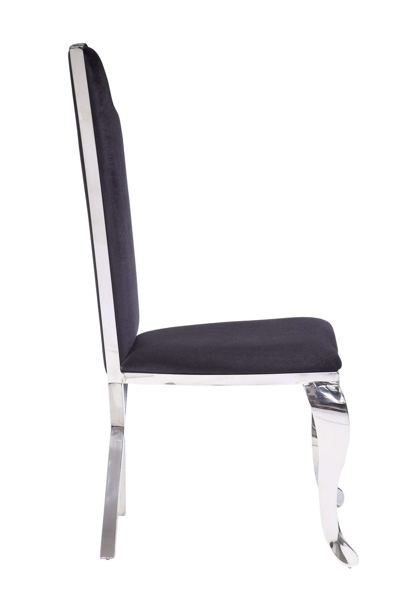 Cyrene Black Fabric & Stainless Steel Side Chair (Set of 2)