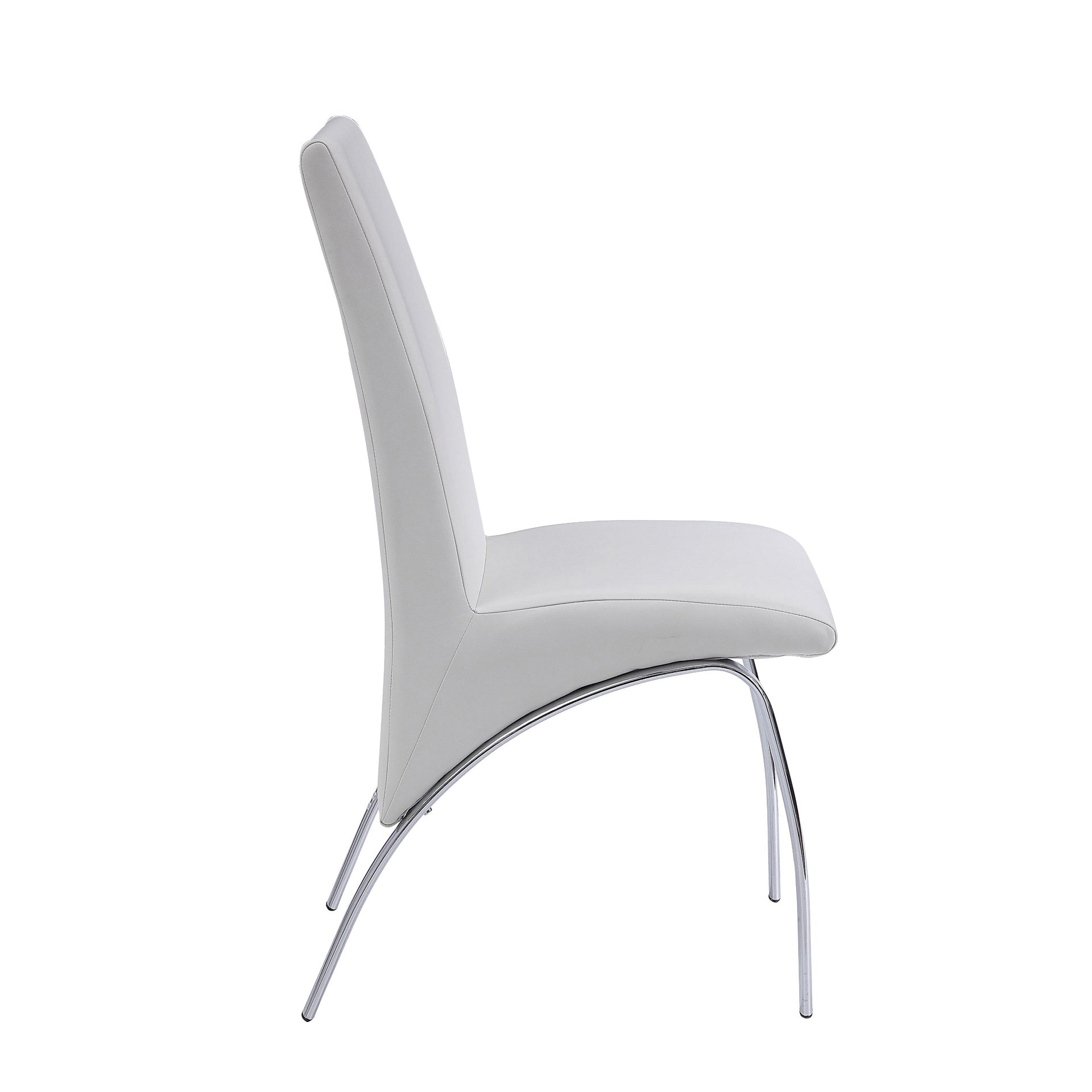 White and Chrome Armless Solid Back Side Chair (Set of 2)