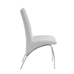 White and Chrome Armless Solid Back Side Chair (Set of 2)