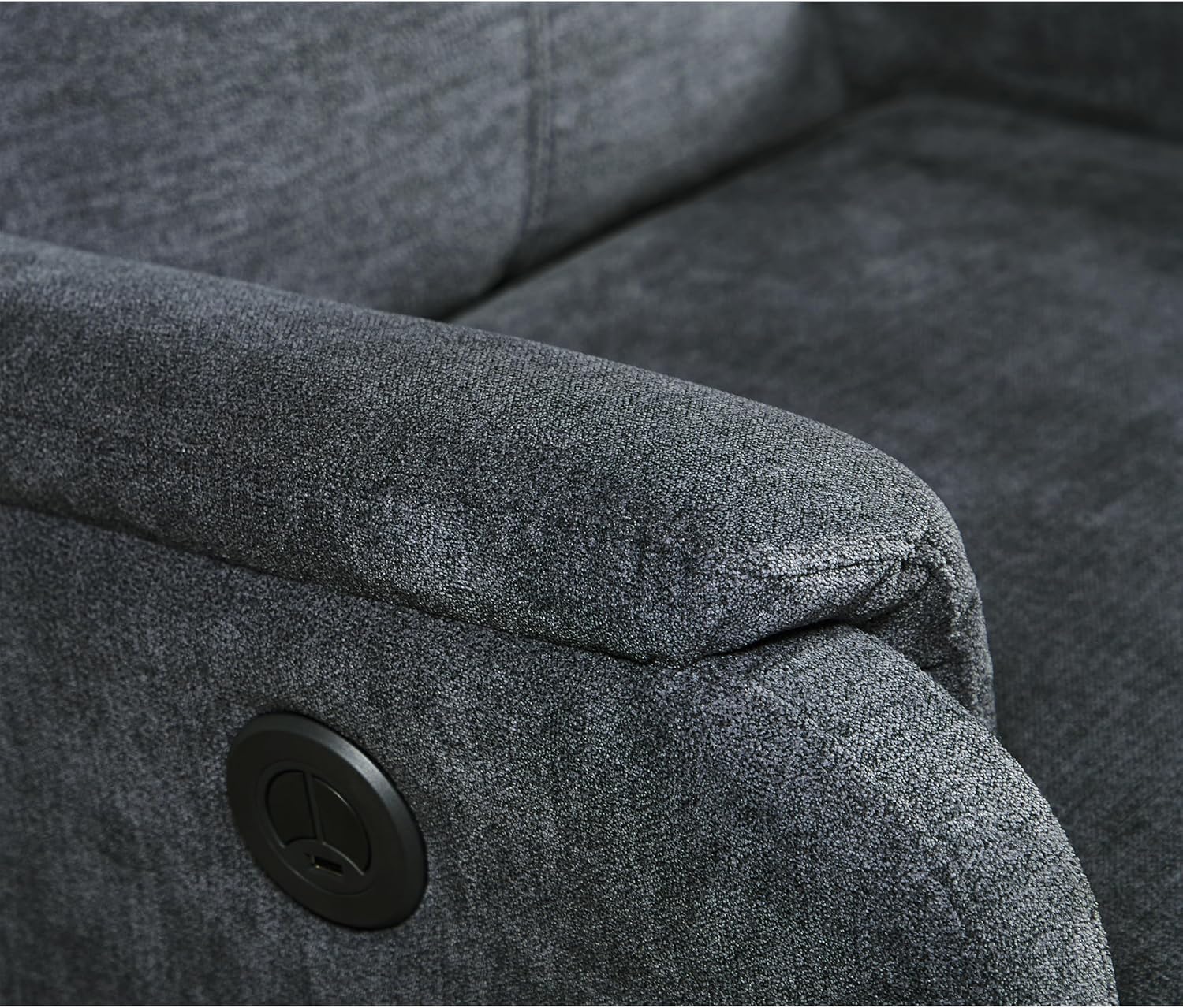 Kai Modern Contemporary Power Recliner Blue with USB Charger