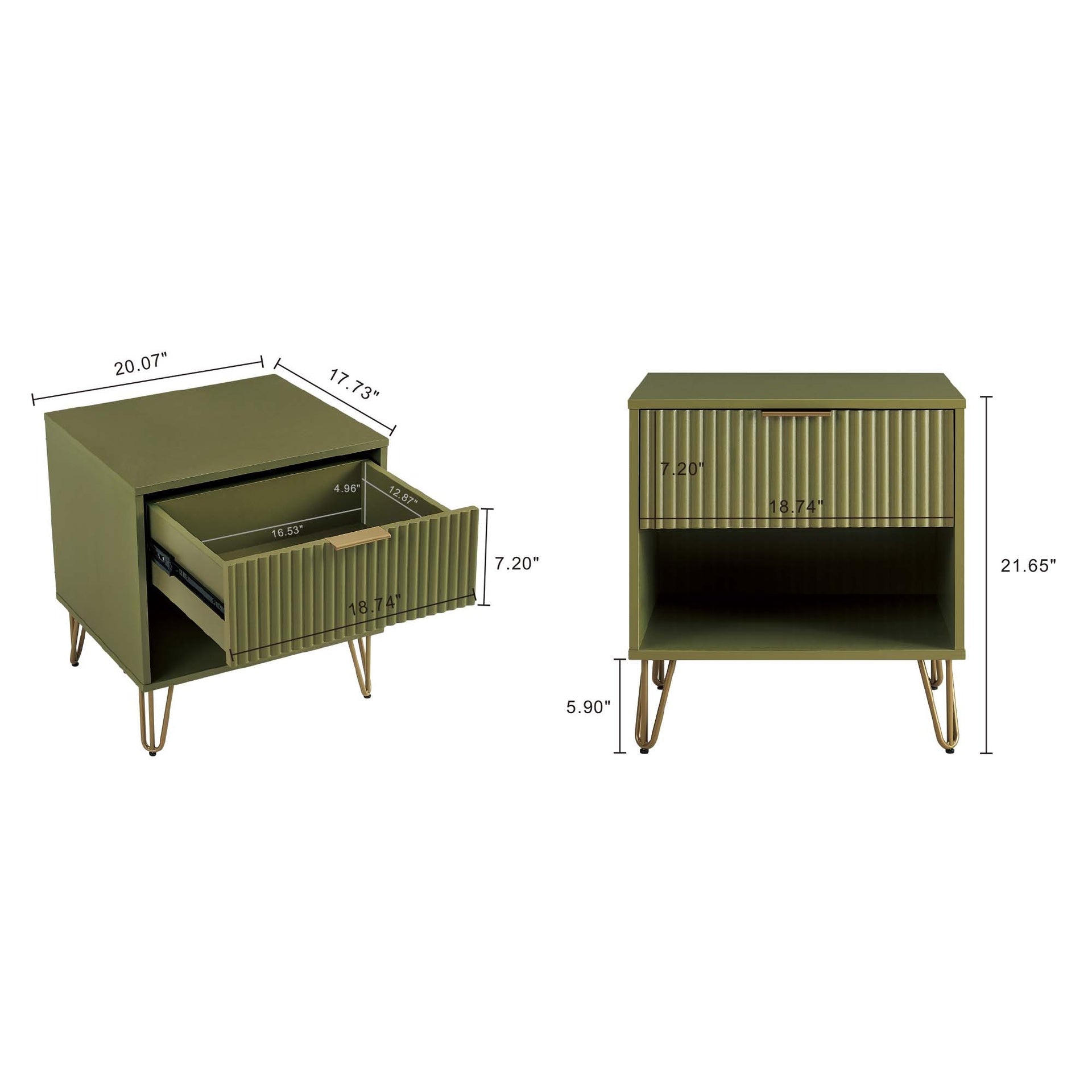 Nightstand in Olive Green