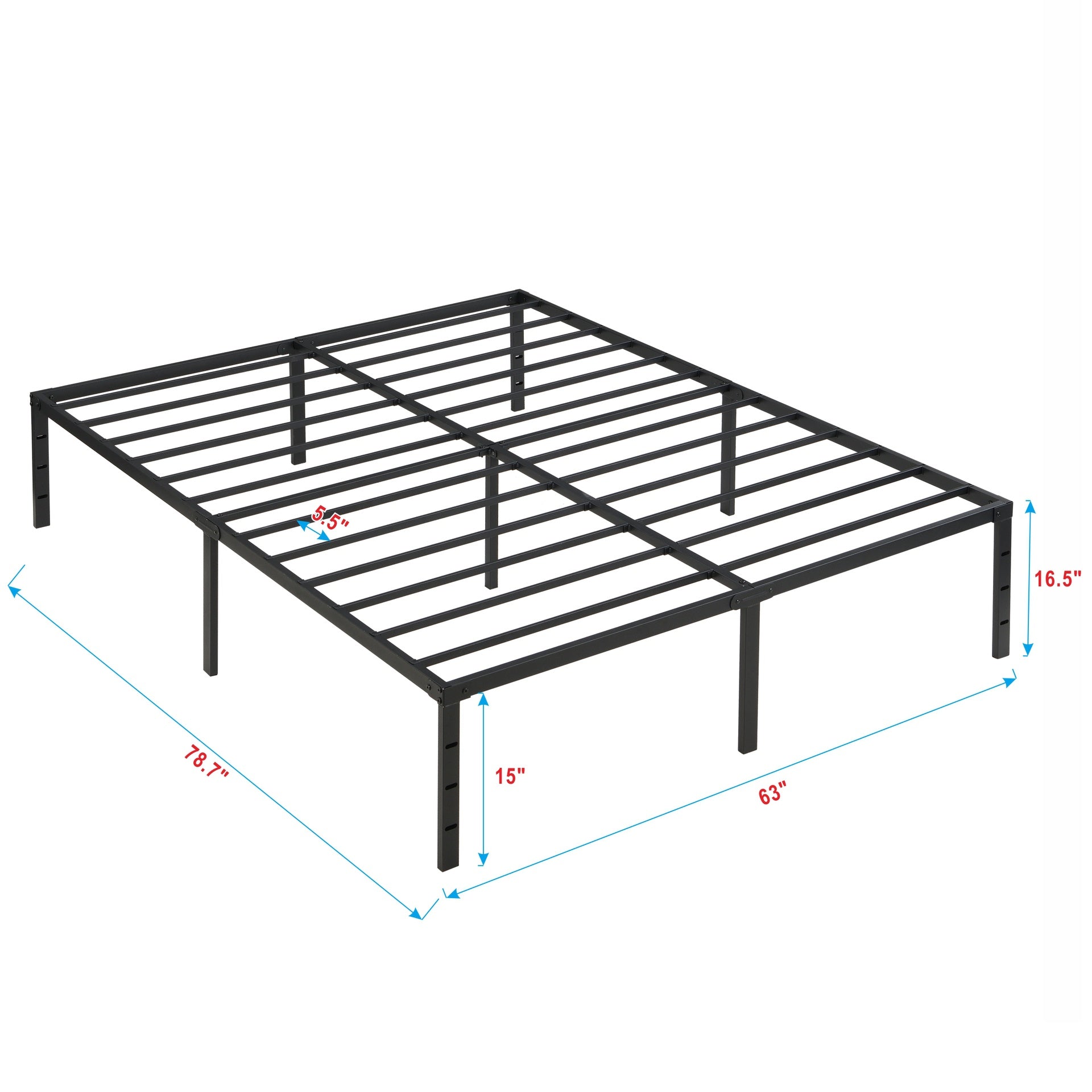 Queen Size Bed Frame , Heavy Duty Metal Bed Frame , Quick & Easy Assembly, No Noise, Black