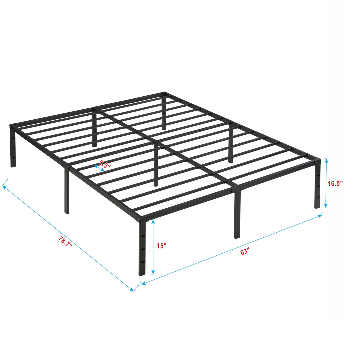 Queen Size Bed Frame , Heavy Duty Metal Bed Frame , Quick & Easy Assembly, No Noise, Black