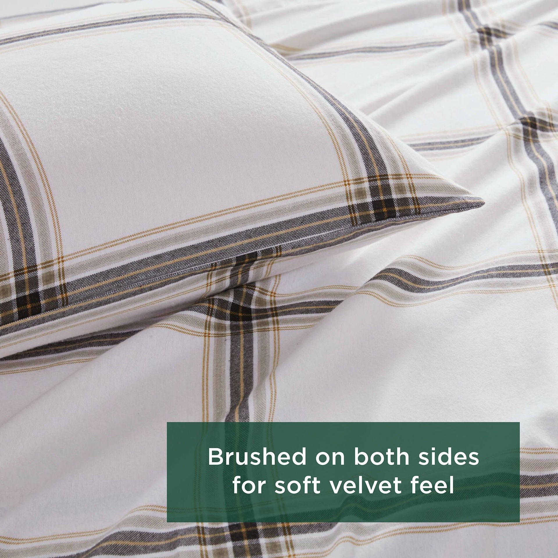 4-Piece Cal King Sheet Set,Tan Plaid