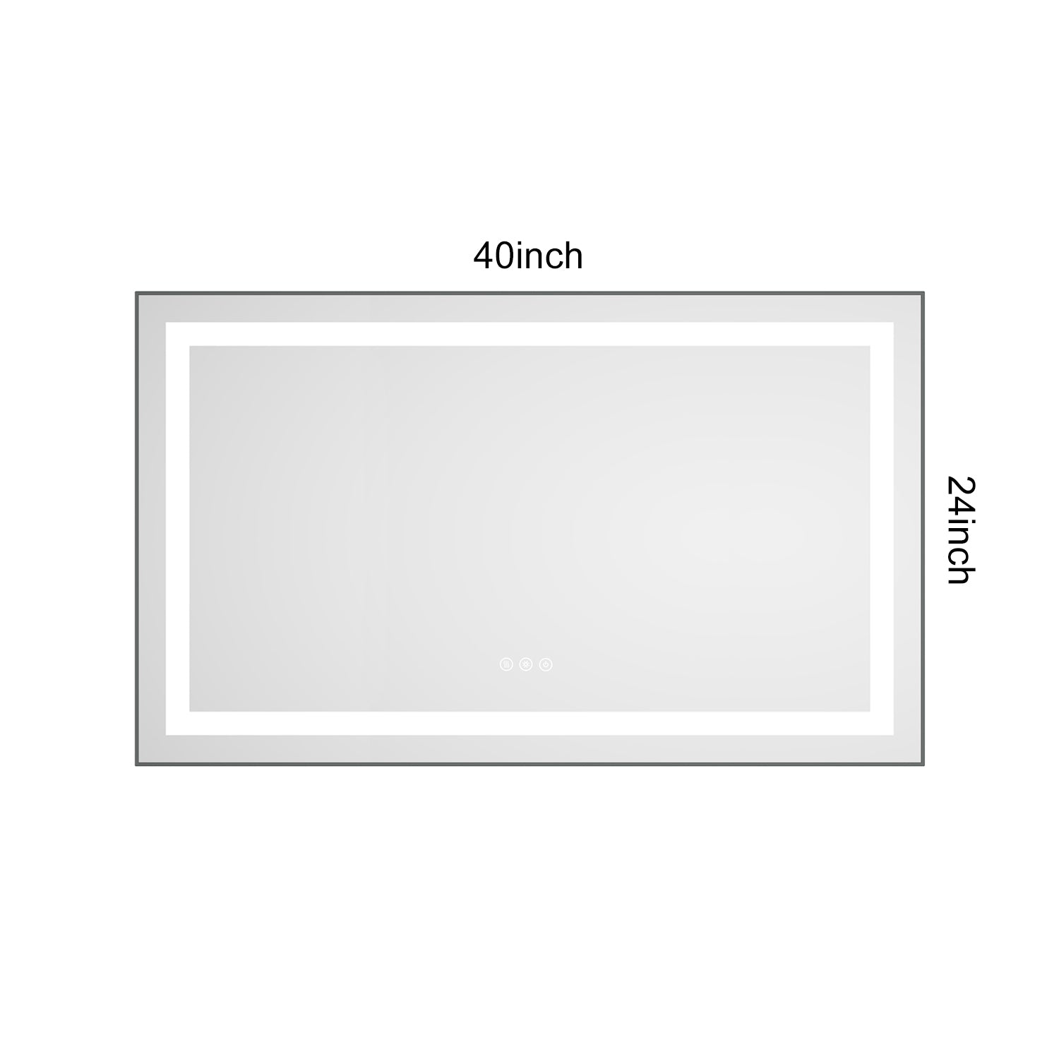 40 x 24 Inch LED Bathroom Mirror with Front and Backlight, Wall Mounted Vanity Mirror with Aluminum Frame, Anti-Fog, Memory, 3 Colors, Stepless Dimmable
