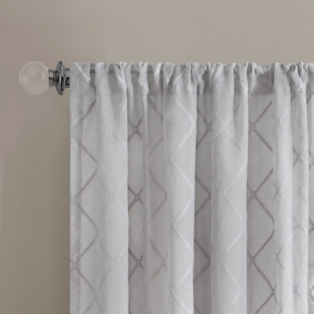 Diamond Sheer Window Curtain Panel(Only 1 Pc Panel)