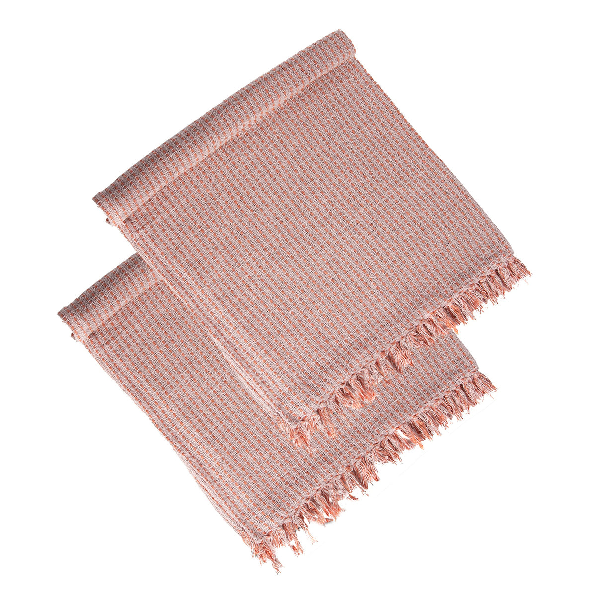 50x60" Decorative Pink Cotton Throw Blanket with Tassels, 2 Pack