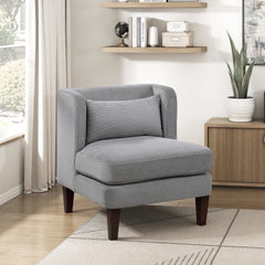 Modern Dark Gray Accent Chair Cushion Seat Corduroy Fabric Upholstery Pillow Living Room Furniture 1pc
