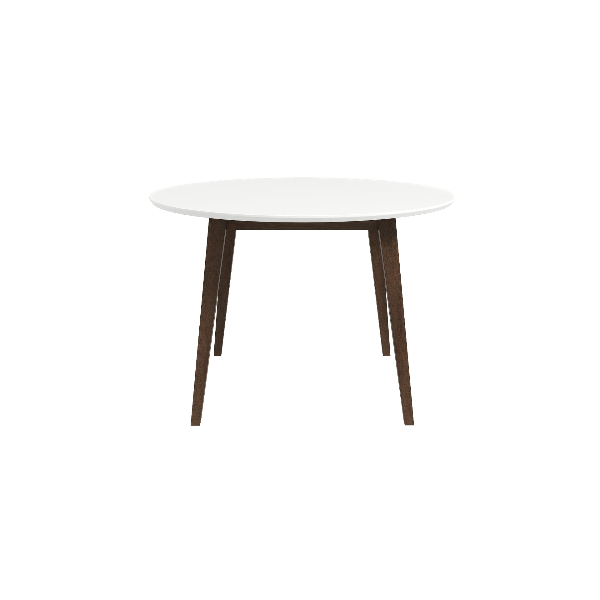 Paloma Mid-Century Modern Round Dining Table in White Solid Wood, 43.3 Inches for Kitchen, Dining Room, Dinette, Breakfast