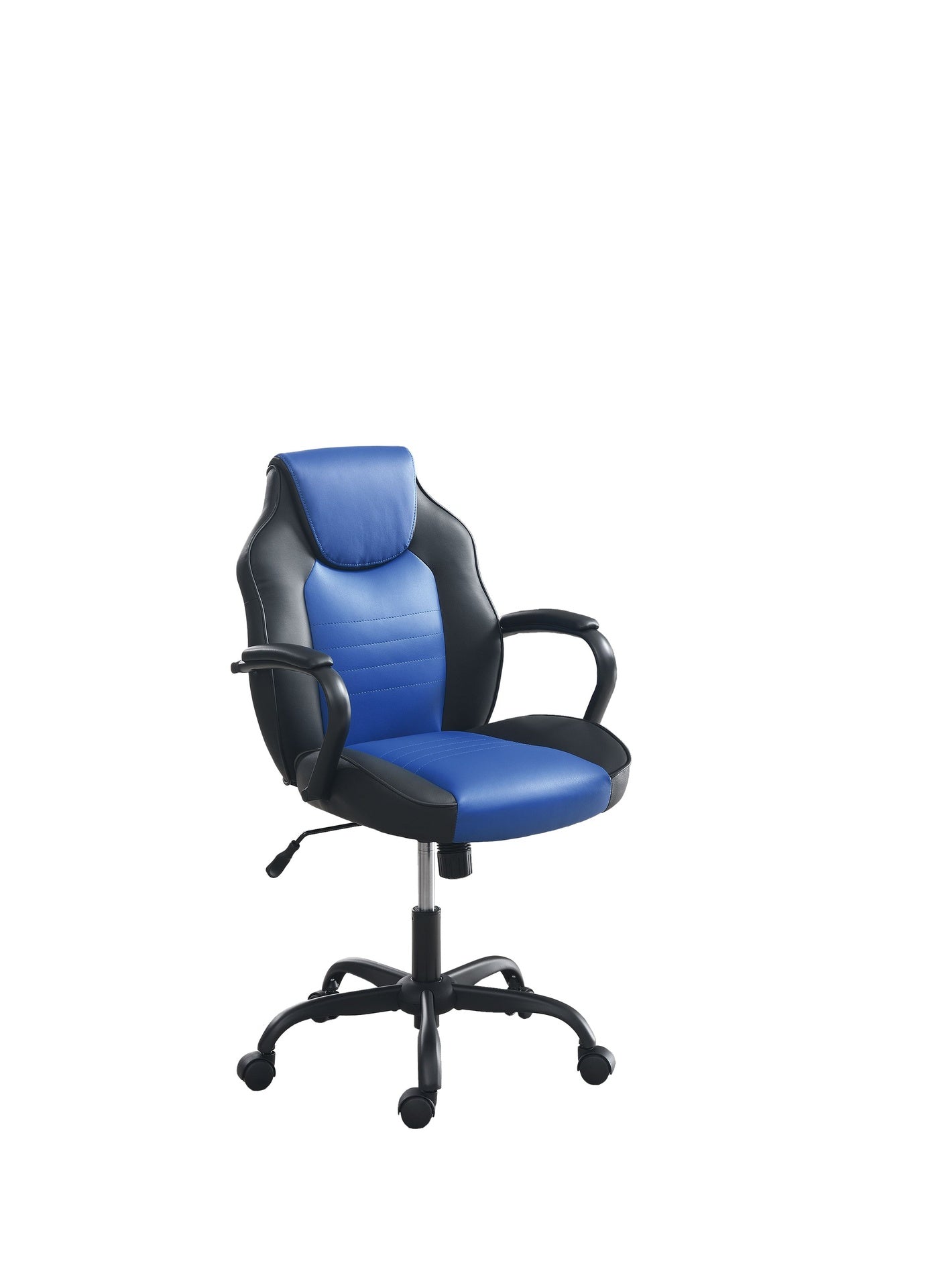 Office Chair Adjustable Height Office Chair Blue and Black Faux Leather