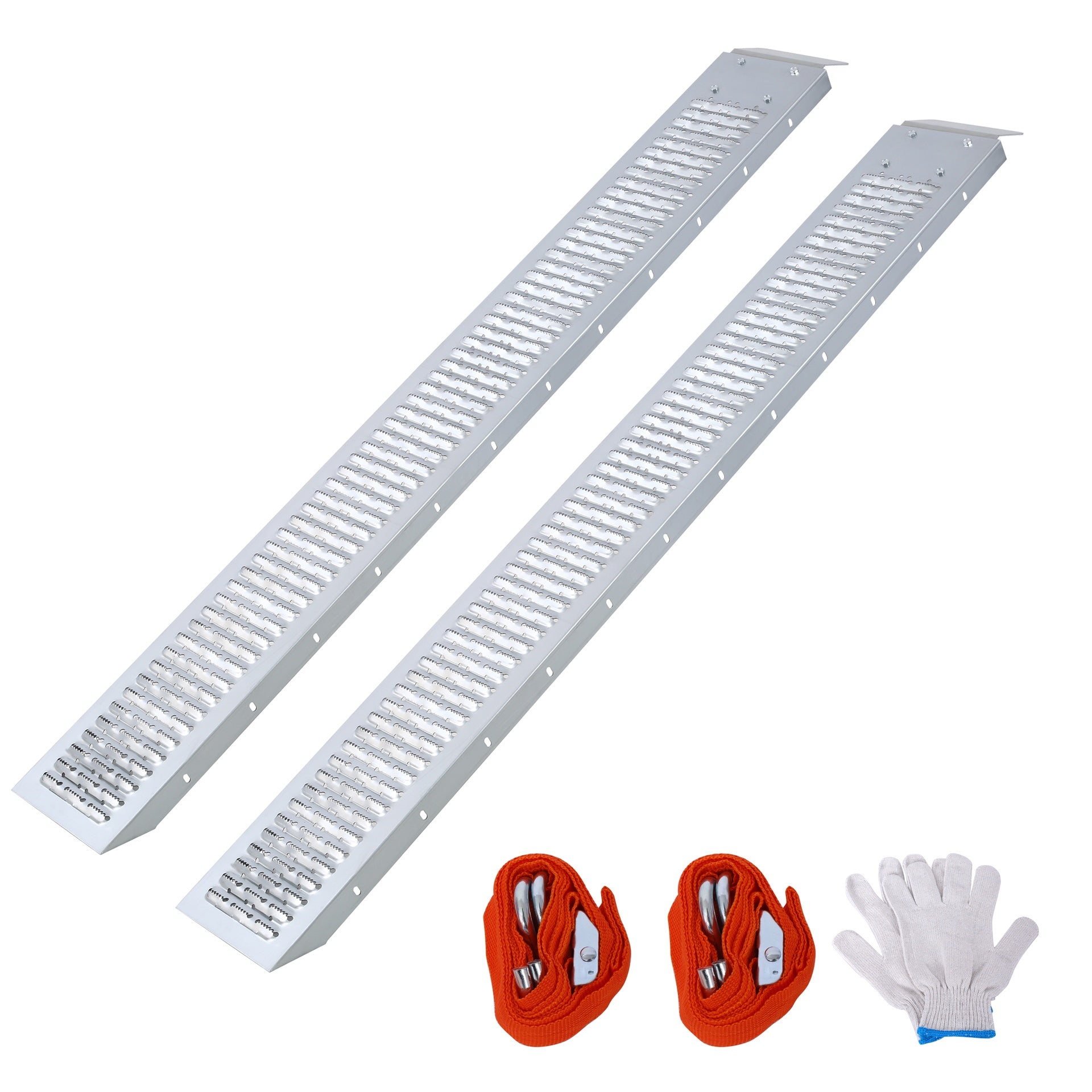 66" L Loading Ramps, 960lbs Capacity Loading Ramps for Pickup Trucks, Steel Motorcycle Ramp, Dirt Bike Ramp for Truck, Lawn Mower, Snowblower, ATV, Quad, Pack of 2  ,with 2pcs tie straps,1pair gloves