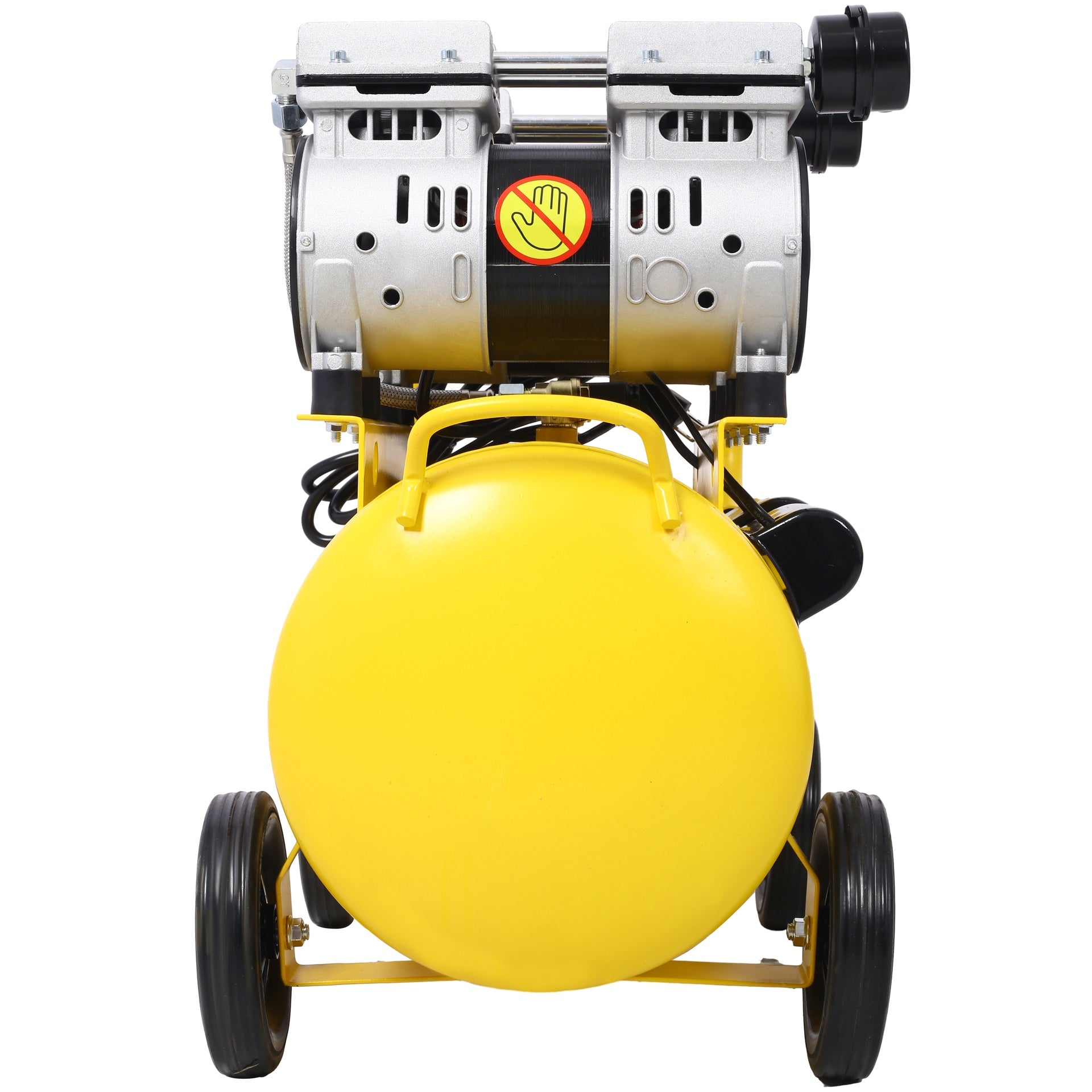 2.5 HP Silent Air Compressor 13 Gallon, Oil-Free, Electric Shop Air Compressor Portable,Lightweight with Wheels, 70 dBA Noise Level, with Automatic Drain Valve,Yellow