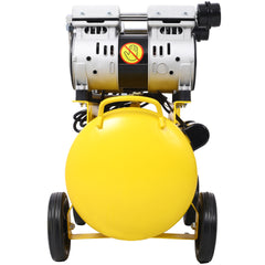 2.5 HP Silent Air Compressor 13 Gallon, Oil-Free, Electric Shop Air Compressor Portable,Lightweight with Wheels, 70 dBA Noise Level, with Automatic Drain Valve,Yellow