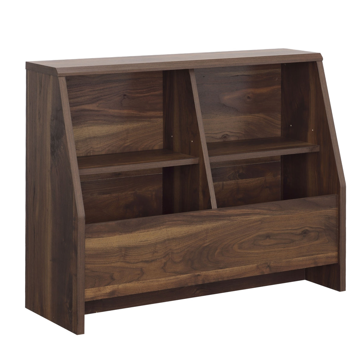 Mid-Century Modern Bookcase, Brown finish