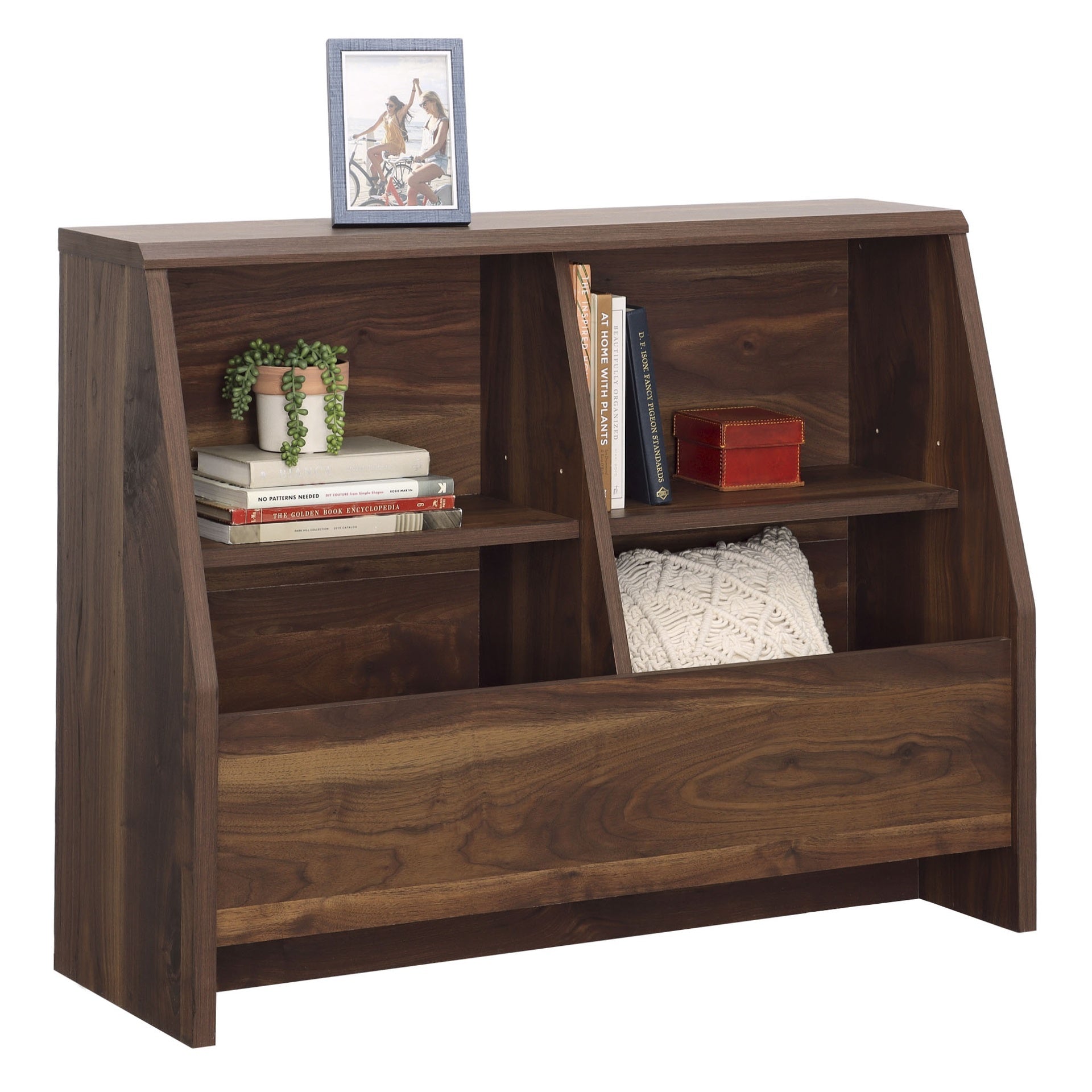 Mid-Century Modern Bookcase, Brown finish