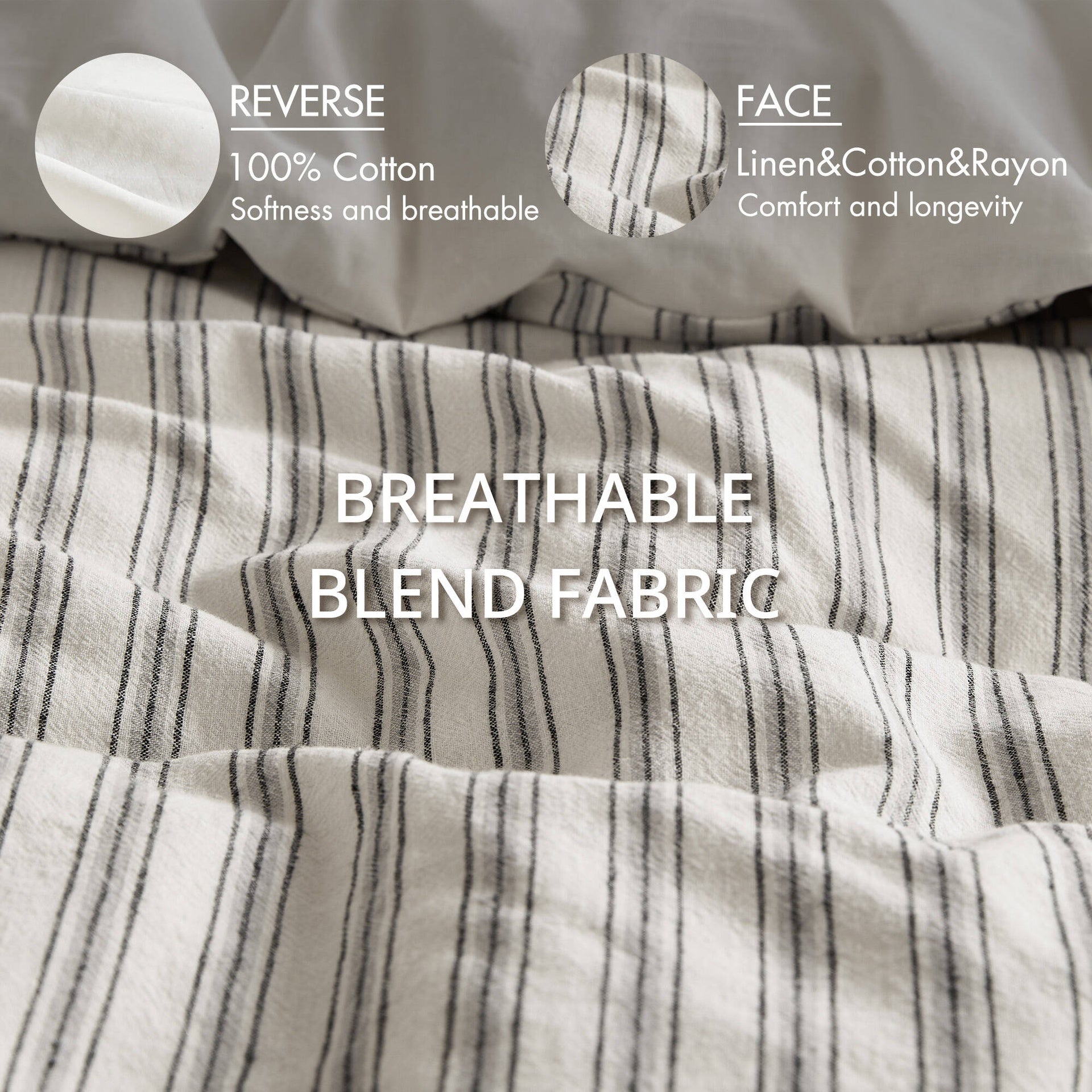 3 PCS King Duvet Set Grey