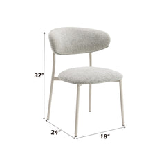 Kalam Light Gray Fabric Finish Side Chair (Set of 2)