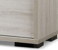 Contemporary Style 1pc Nightstand Melamine Top Chrome Handles French Dovetail Drawers White Wash Finish Bedroom Furniture