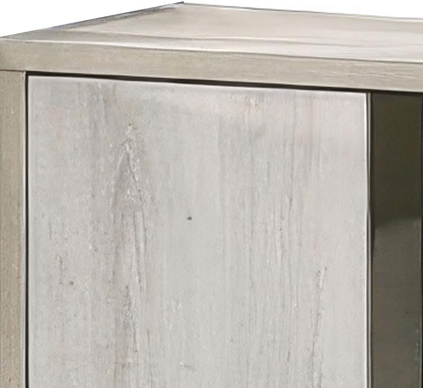 Contemporary Style 1pc Nightstand Melamine Top Chrome Handles French Dovetail Drawers White Wash Finish Bedroom Furniture