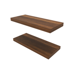 FM FURNITURE Iva Floating shelf in melamine x2 ,Walnut
