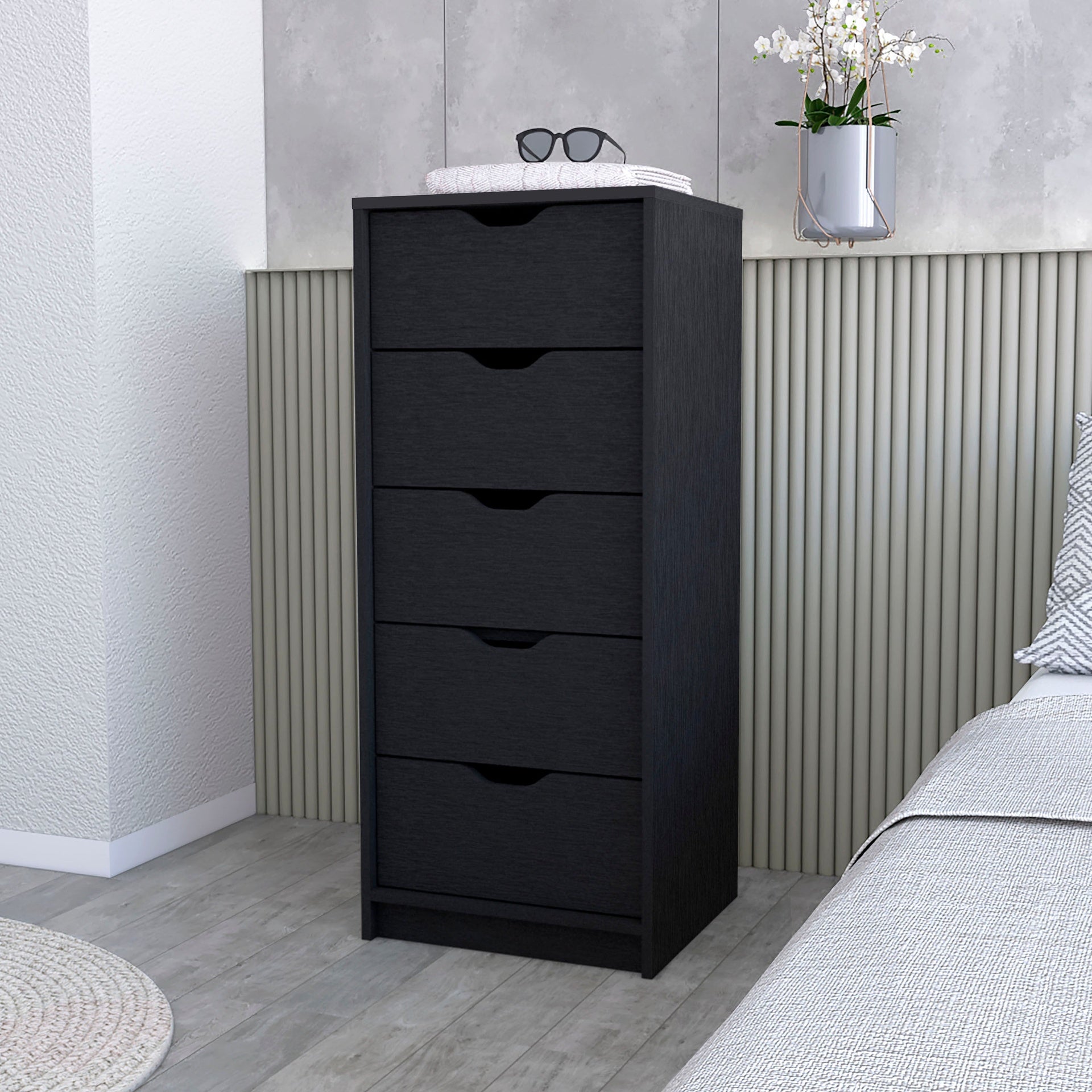 Dillon 5 Narrow Drawer Dresser, Tall Chest of Drawers