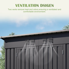 6 x 4 ft Outdoor Storage Shed, All Weather Tool Shed for Garden, Backyard, Lawn, Black