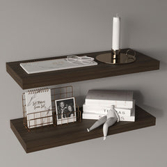 Floating Shelves, Dark Oak, 2 Shelves, 1.50" H