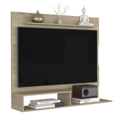 Floating Entertainment Center for TV´s up 55", Space For TV, One Superior Shelf, Two Shelves, Light Pine