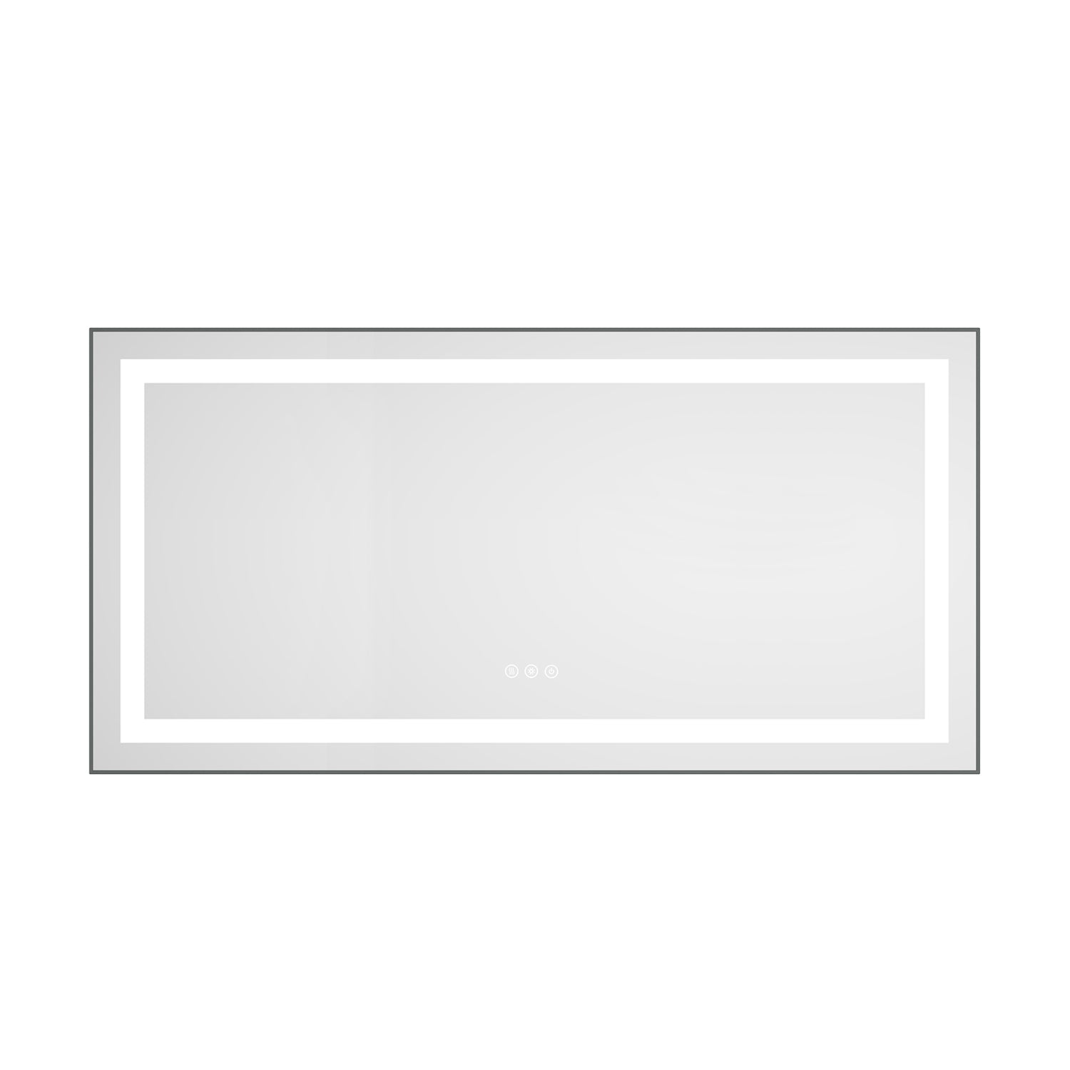 48 x 24 Inch LED Bathroom Mirror with Front and Backlight, Wall Mounted Vanity Mirror with Aluminum Frame, Anti-Fog, Memory, 3 Colors, Stepless Dimmable