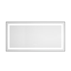 48 x 24 Inch LED Bathroom Mirror with Front and Backlight, Wall Mounted Vanity Mirror with Aluminum Frame, Anti-Fog, Memory, 3 Colors, Stepless Dimmable