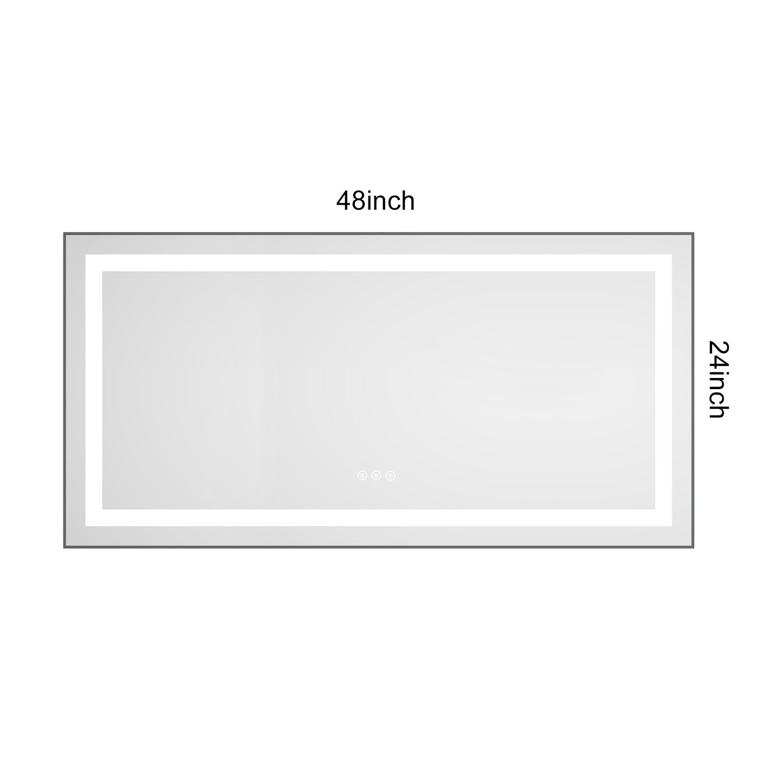 48 x 24 Inch LED Bathroom Mirror with Front and Backlight, Wall Mounted Vanity Mirror with Aluminum Frame, Anti-Fog, Memory, 3 Colors, Stepless Dimmable