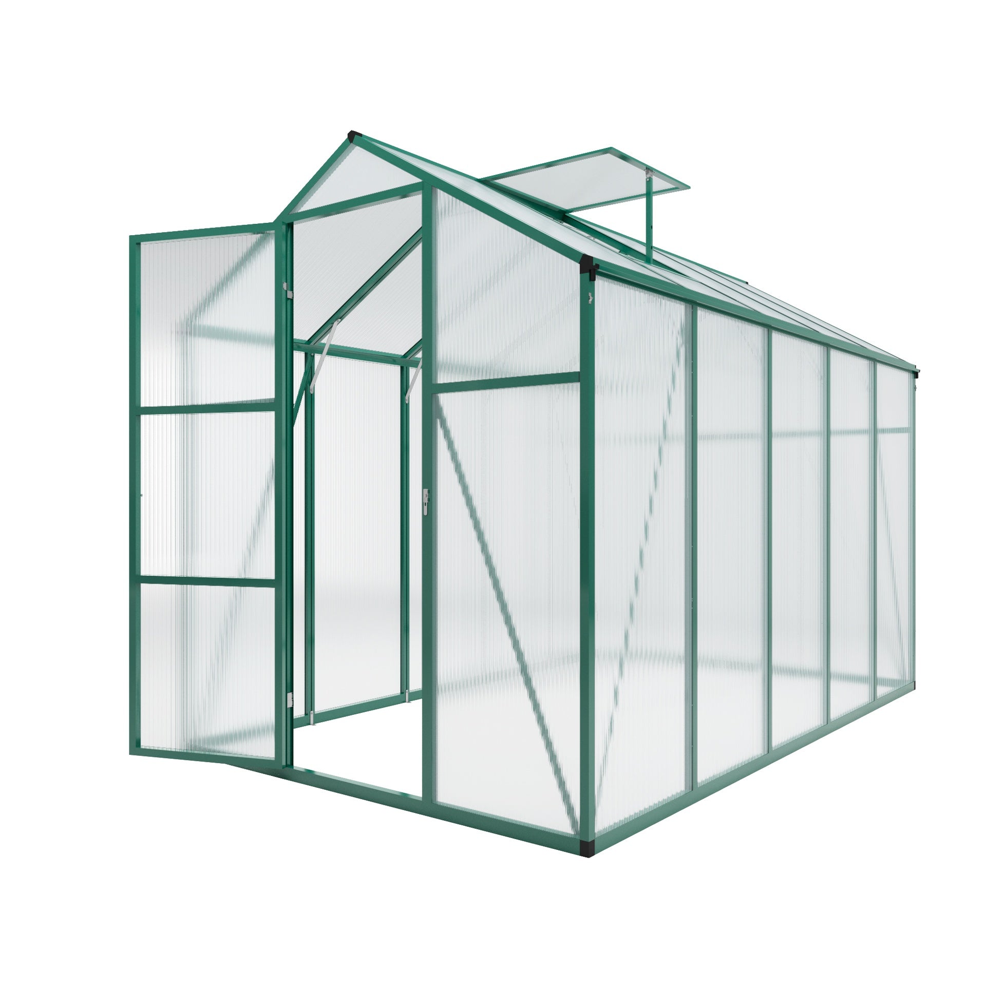 Newly marketed Gain height windproofaluminum greenhouse 6x10 FT Polycarbonate Greenhouse Raised Base and Anchor Aluminum Heavy Duty Walk-in Greenhouses for Outdoor Backyard in All Season