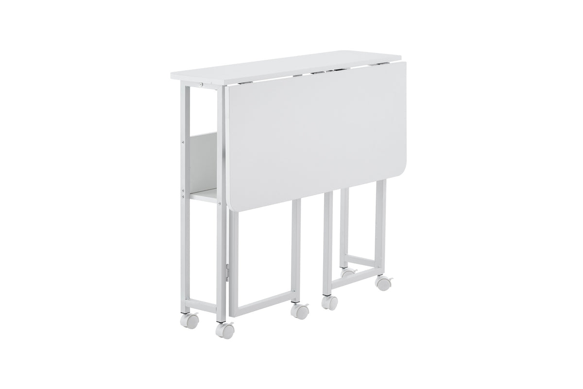 Folding Desk Small Foldable Desk for Small Space, 31.5 Inches Writing Computer Desk in Study, Home Office Foldable Office Desk for Bedroom 80*58,white