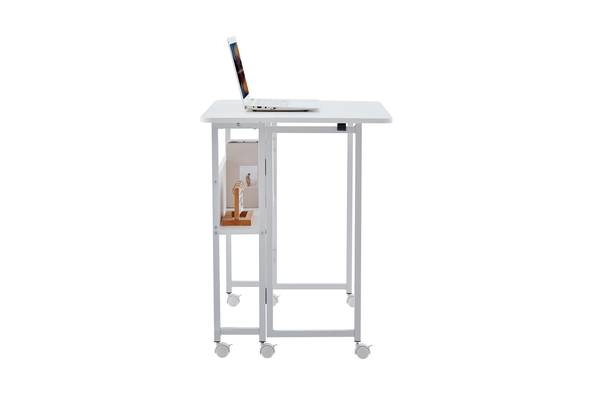 Folding Desk Small Foldable Desk for Small Space, 31.5 Inches Writing Computer Desk in Study, Home Office Foldable Office Desk for Bedroom 80*58,white