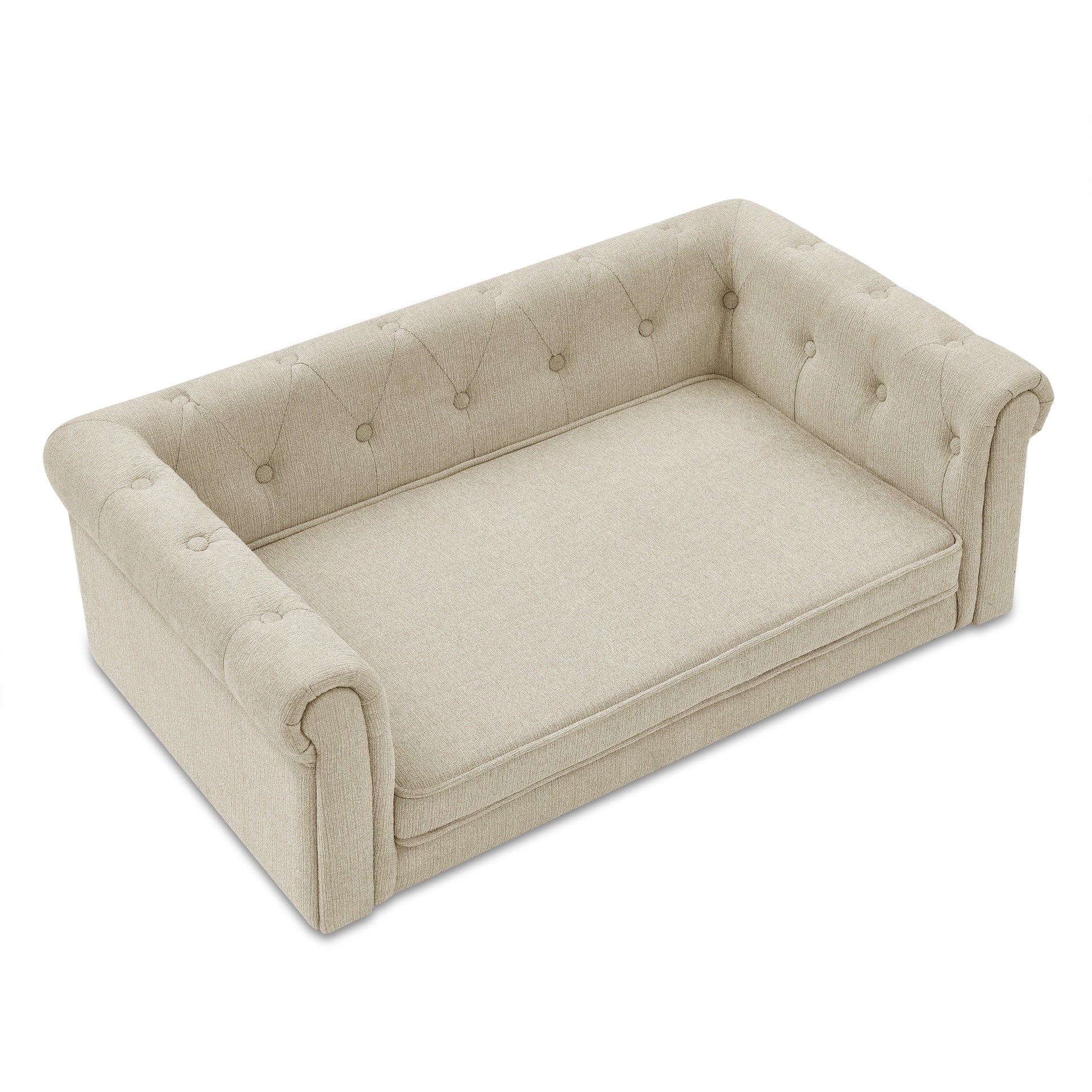 Elegant Rectangle Pet Bed for Small and Medium Dogs, Durable Elevated Dog Sofa Bed, Comfortable Dog Couch, Modern and Stylish Dog Sofa for Small and Medium Dogs,Beige