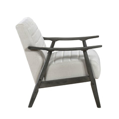 Casual Transitional Accent Chair 1pc Pearl-hued Fabric Upholstery Dark Gray Frame Solid Wood Living Room Furniture