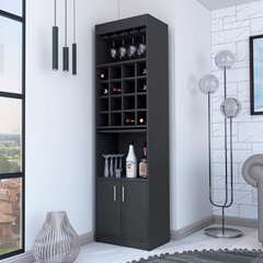 Wenge 16-Bottle 1-Shelf Bar Cabinet