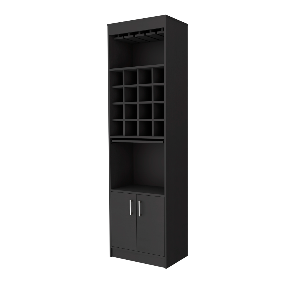 Wenge 16-Bottle 1-Shelf Bar Cabinet