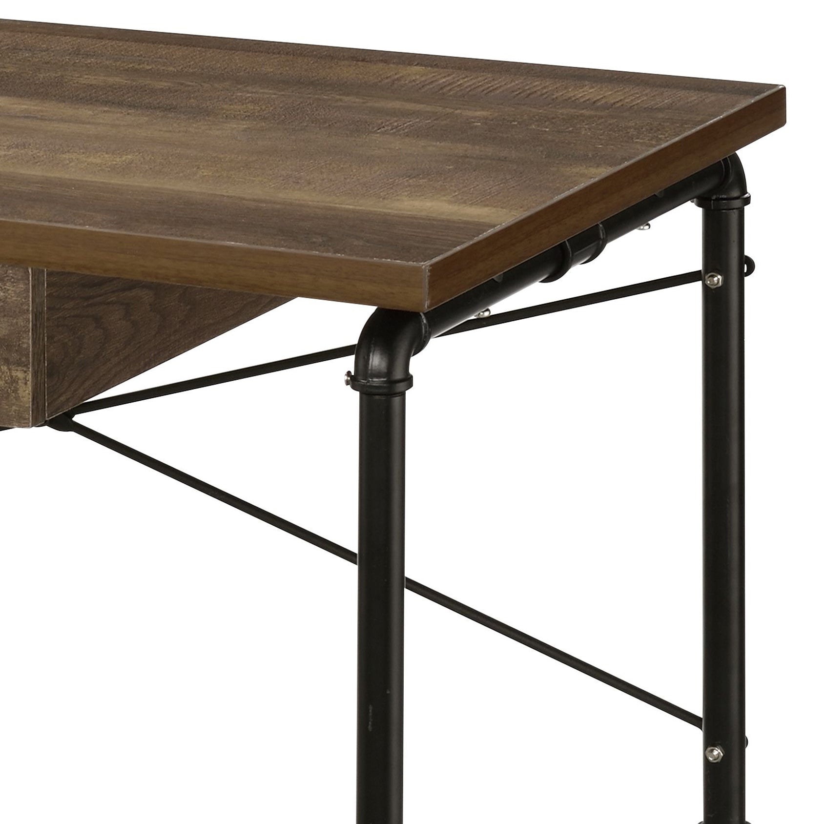 Weathered Oak and Black 1-drawer Writing Desk