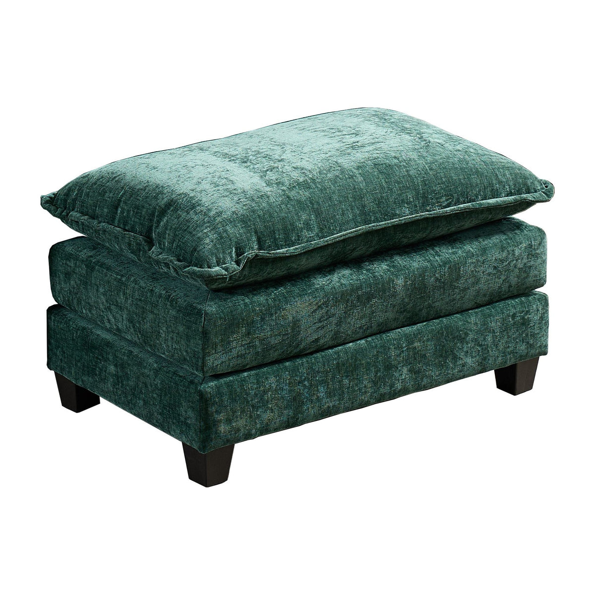 Cloud Sofa Ottoman only, Modern Sectional Couch, for Living Room Bedroom and Apartment, Comfy Double Layer Upholstered Seat Cushion, Breathable Chenille Fabric, Green
