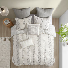 Full/Queen 3 Piece Cotton Jacquard Duvet Cover Set