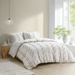 Full/Queen 3 Piece Cotton Jacquard Duvet Cover Set